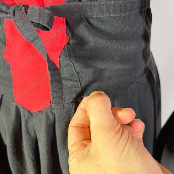 Vintage 1980s MENU Size 8 Western Style Dress V-Waist Puffed Sleeves *Flaw - Picture 5 of 15